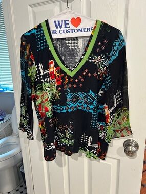 Funky beaded colorful top